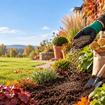 Fruchtbarer Boden ist die Grundlage für einen gesunden Garten – bringen Sie im Herbst granulierten organischer Naturdünger aus!