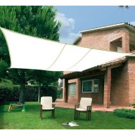 Sonnennetz-Kit Polyester beige 3,6x3,6 m