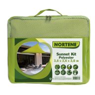 Sonnennetz-Kit Polyester grün 3,6x3,6x3,6 m