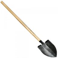 Geschmiedeter Spaten mit Trittfläche 1,35 kg Griff Silber