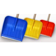   Kunststoff-Schneeschaufel 38 cm mit farbigen Aluminium-Kantenschützern