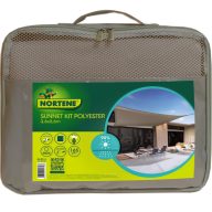 Sonnennetz-Kit Polyester braun 3,6x3,6x3,6 m