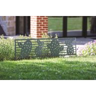   Bettumrandung aus Metall mit dekorativen Kaktusmotiven Kaktusumrandung grün 0,40x1 m