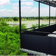 Ovales Kunststoff-Schilfrohr Litecane PVC grau 1,5x3 m