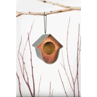 Vogelhaus EVIE 100% recycelt, grau, mit Holzfront