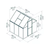   Polycarbonat-Gewächshaus Palram-Canopia MYTHOS, silber 1,83 x 1,83 m
