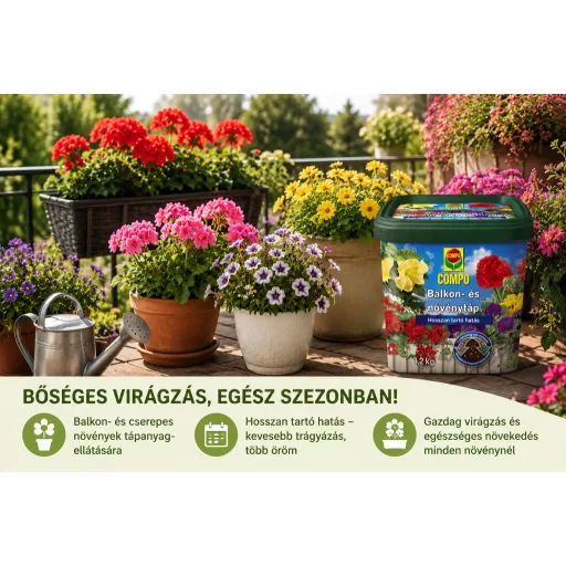 COMPO Lassú felszívódású növénytáp balkon és Cserepes növényeknek 1,2 kg