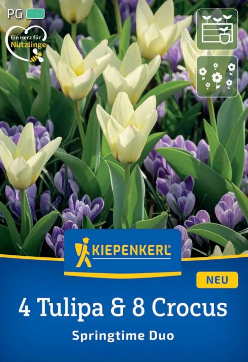 Flower Bulb Mix 4 Tulips &amp; 8 Crocus Springtime Duo Kiepenkerl 12 pcs