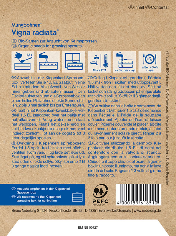 Gekeimte Bio-Mungobohne Kiepenkerl 75 g