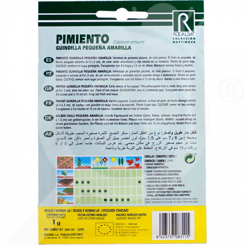 Paprika Pfeffer Guindilla Pequena Amarilla Rocalba 1g