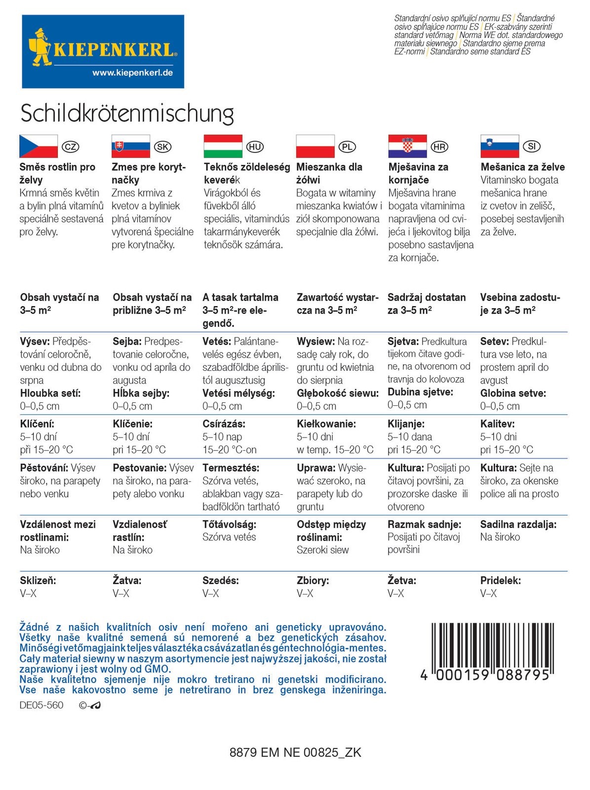 Schildkröten-Grünfutter-Samenmischung Kiepenkerl 3-5 m2