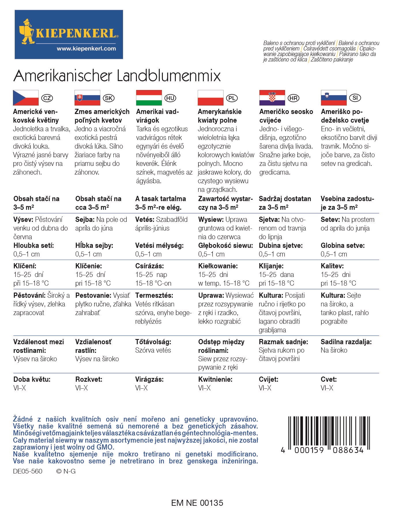 Amerikanische Wildblumenmischung Kiepenkerl für 5 m2