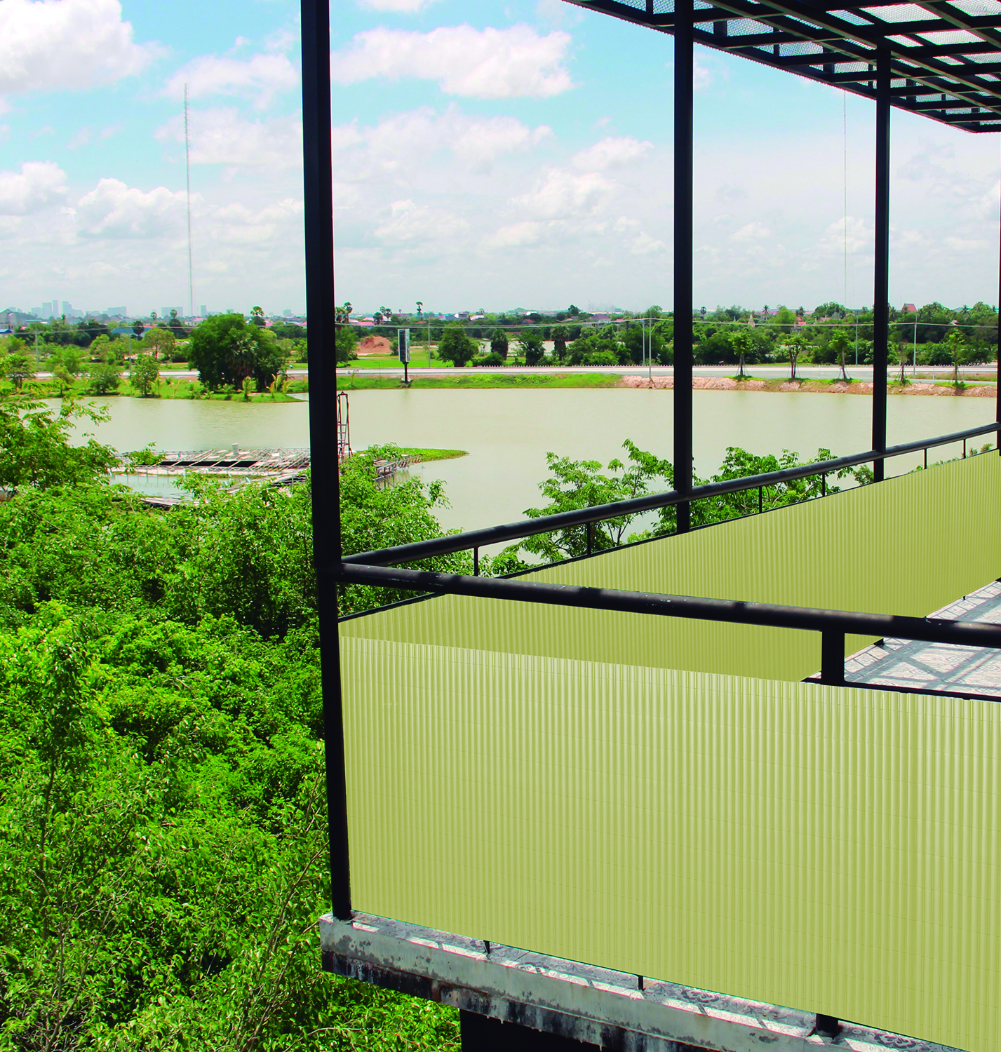 Ovales Kunststoffrohr Litecane PVC-Bambus 2x3 m