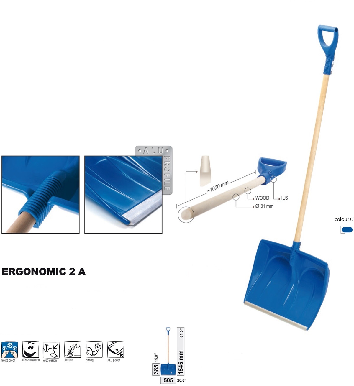 Snow shovel with D-handle Ergonomic 2A