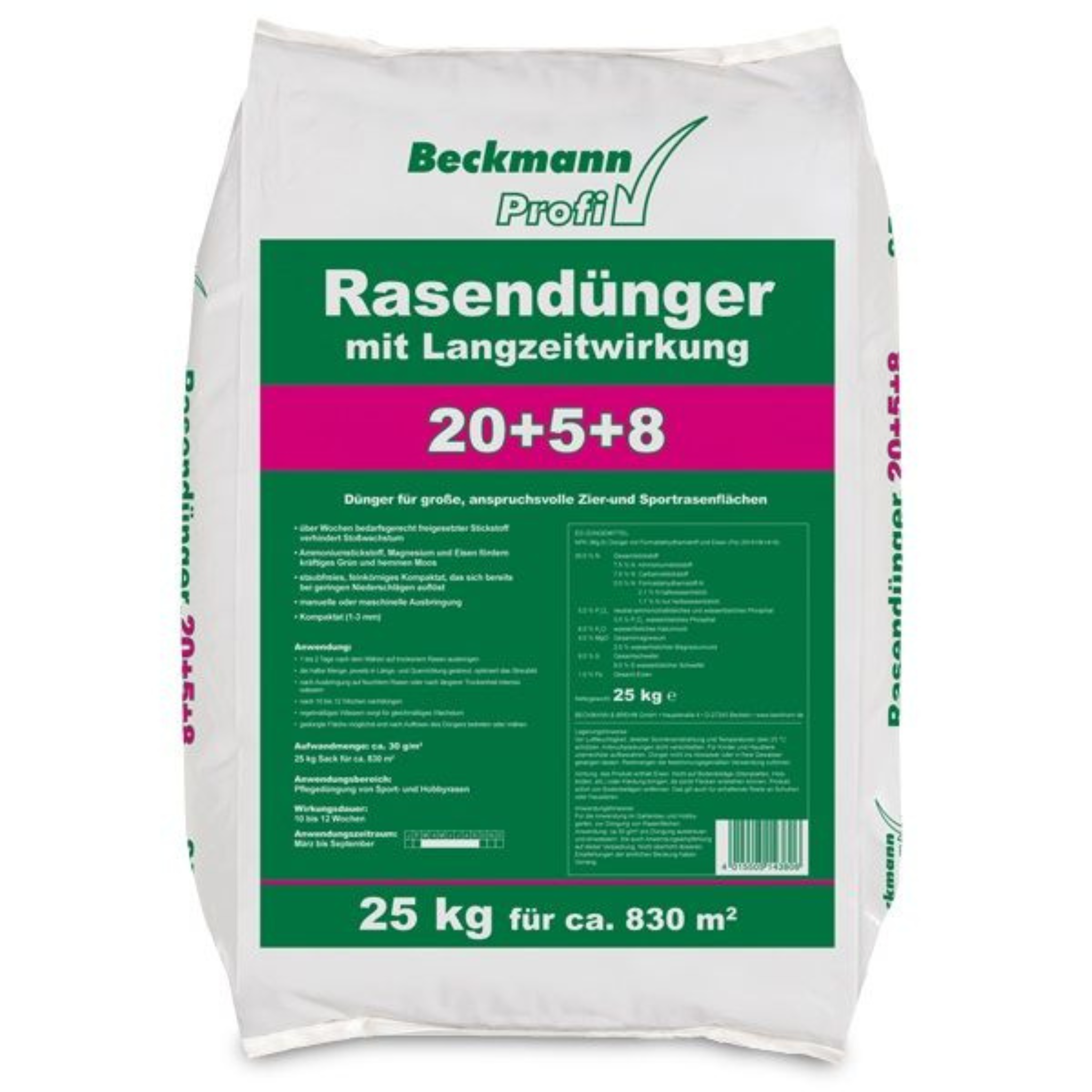 Beckmann Langzeitpflege-Rasendünger 20-5-8 25kg
