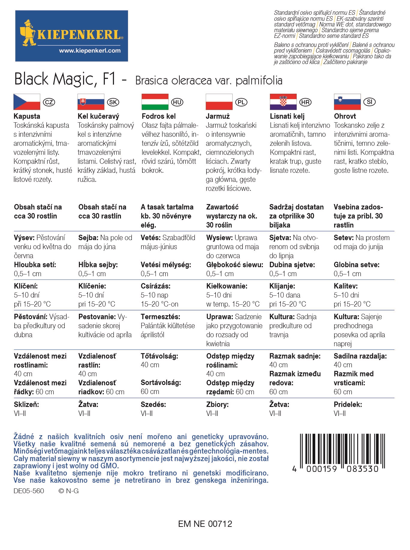 Grünkohl Black Magic 30 Samen Kiepenkerl