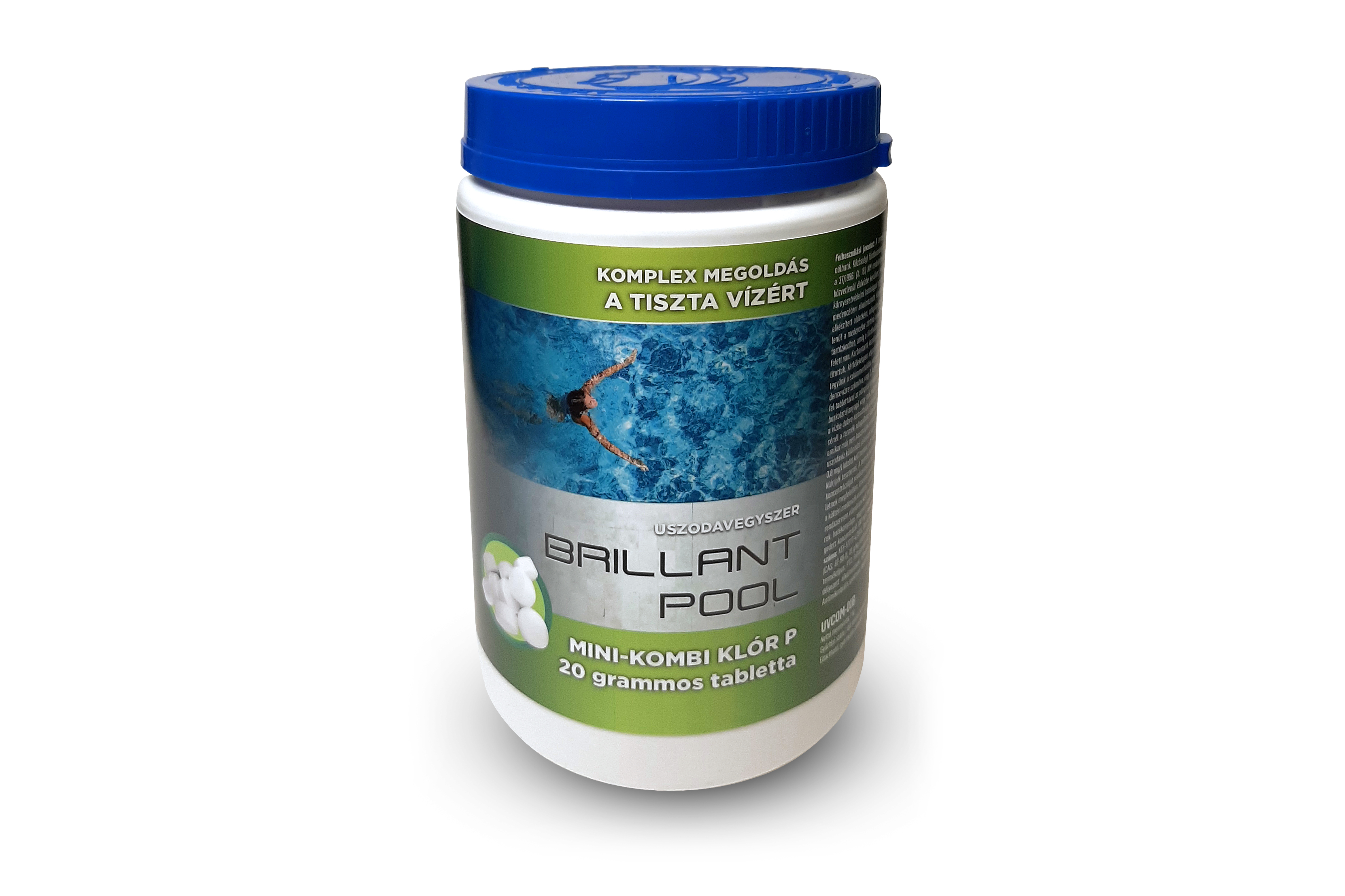 Brillant Pool Mini-Kombination Chlor P-lösliche Chlortablette, Algizid, Flockenentferner 20g/Stk. 1 kg