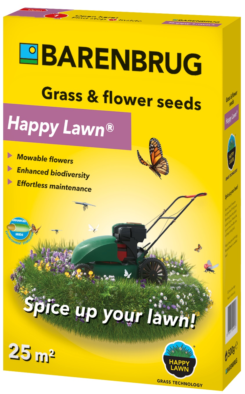 Grassamen Happy Lawn® - Grassamenmischung mit Blumensamen Barenbrug 500 g