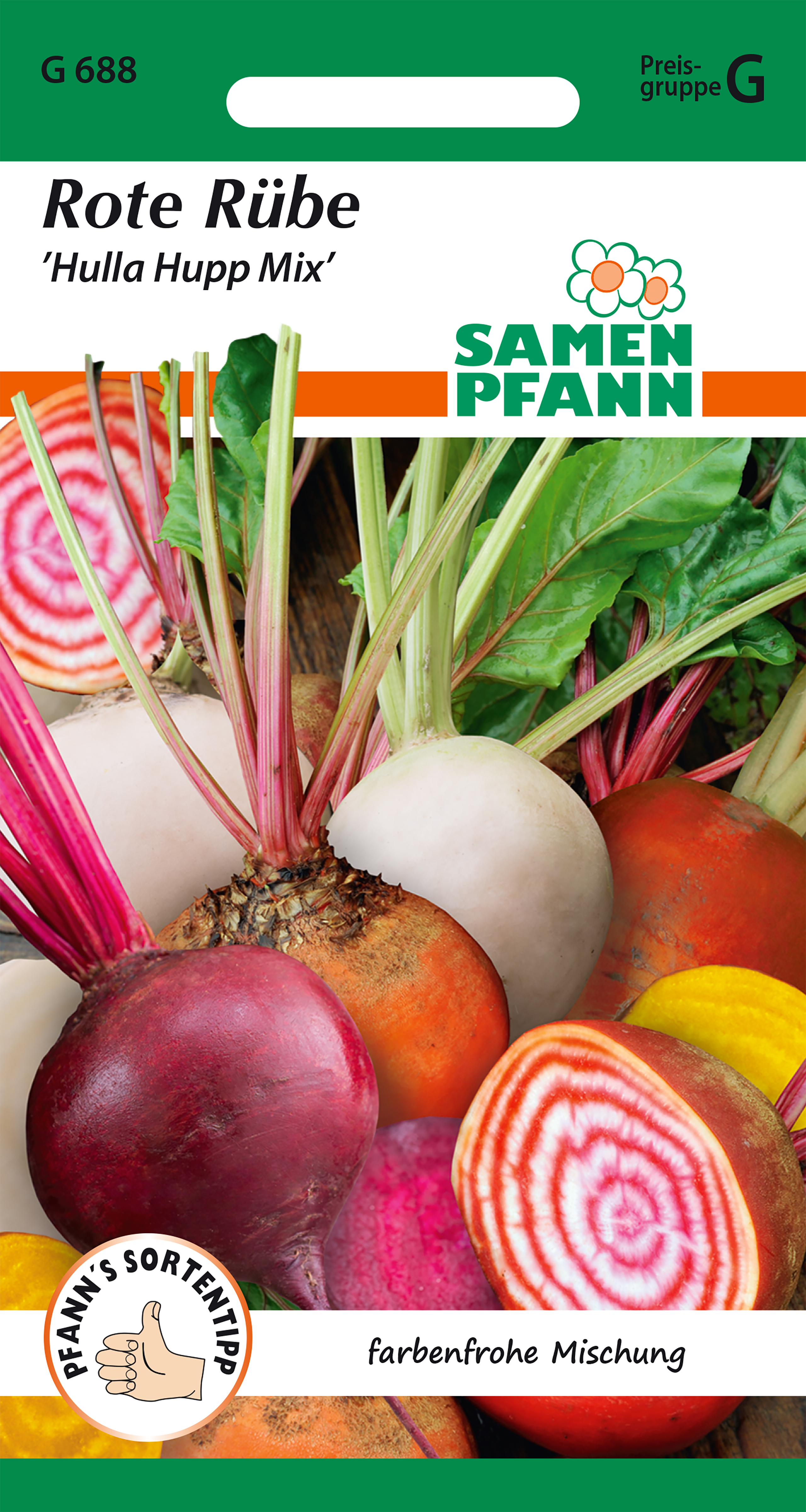 Gestreifte Rote Bete Hulla Hupp Mix ca. 3 m2 Saatgut Pfann