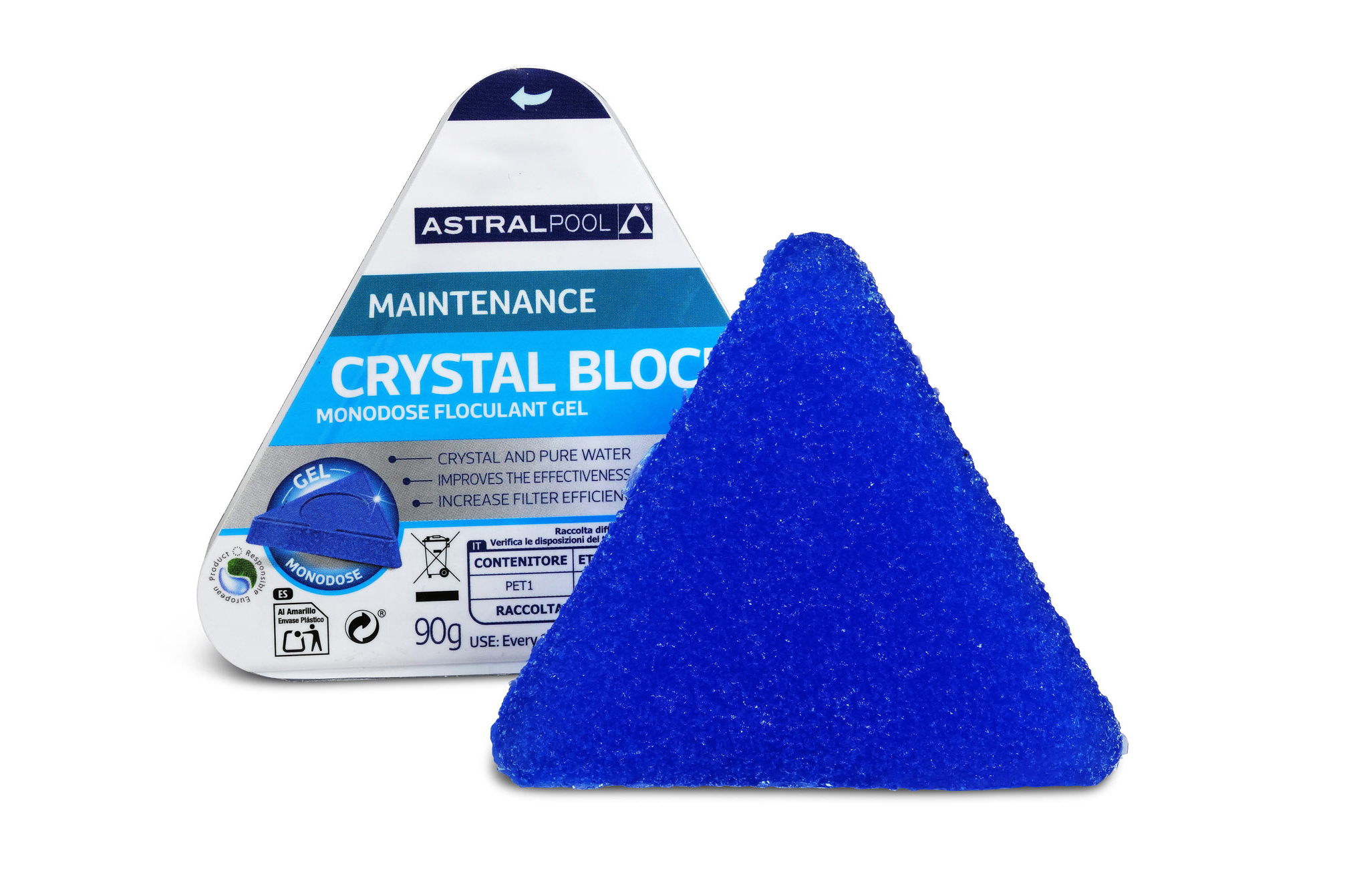 Astrapool Crystal Block-pelyhesítő szkimmerbe, gél állagú 90 g