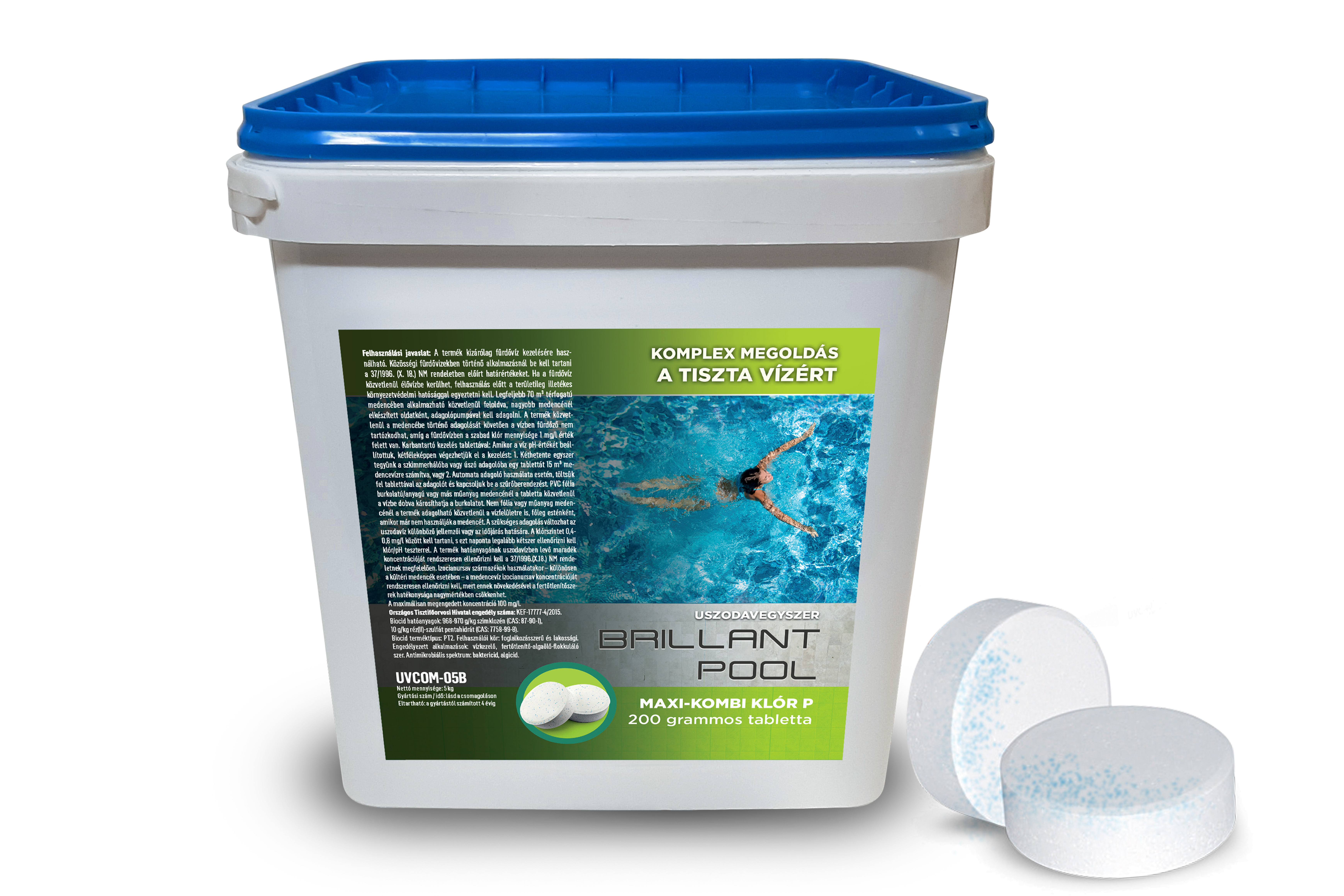 Maxi-Combo Chlor P-lösliche Chlortabletten, Algizid, Flocken 200g/Stk. 5 kg