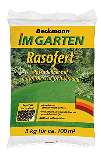 Beckmann Rasofert® organisch-mineralischer Langzeitdünger 12+3+5+45% Gehalt an organischer Substanz 5 kg