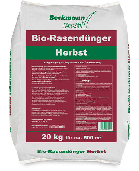 Beckmann Herbst-/Wintervorbereitung Bio-Biodünger 6+2+12 + 50 % organischer Anteil 20 kg