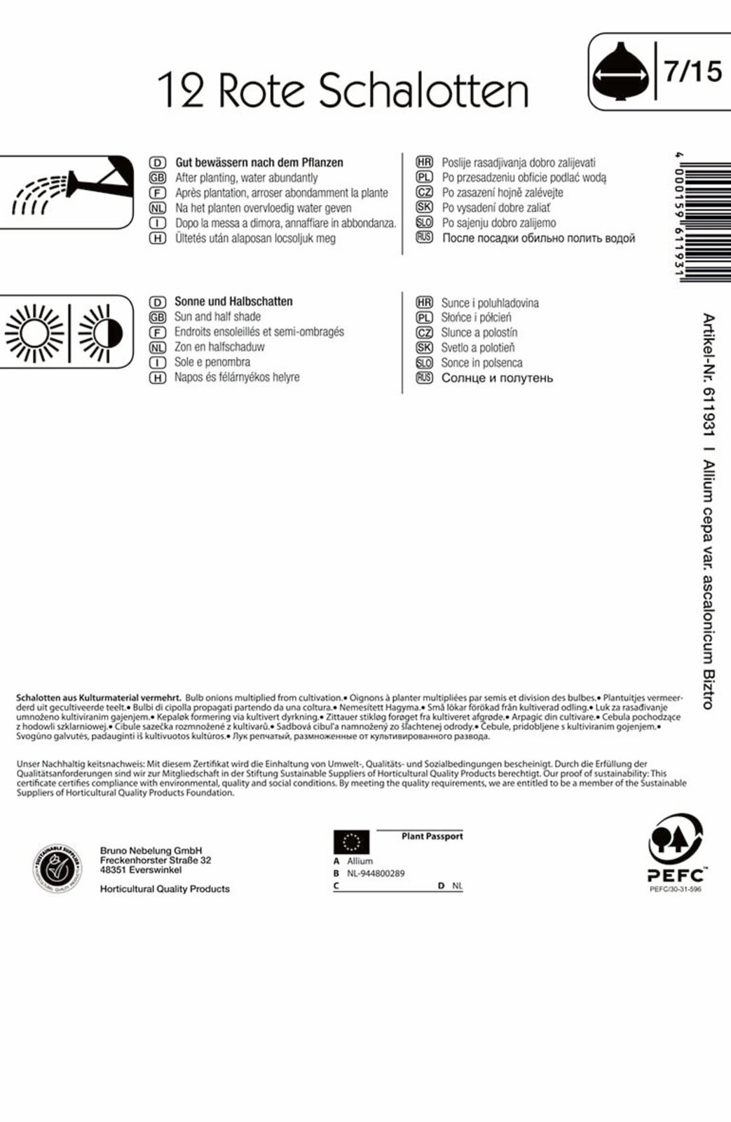 Dughagyma Salottahagyma Biztro (lila) Kiepenkerl 10 db