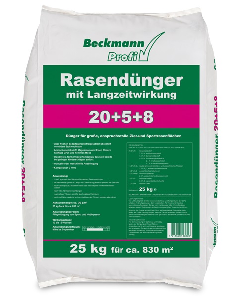 Beckmann Langzeitpflege-Rasendünger 20-5-8 25kg