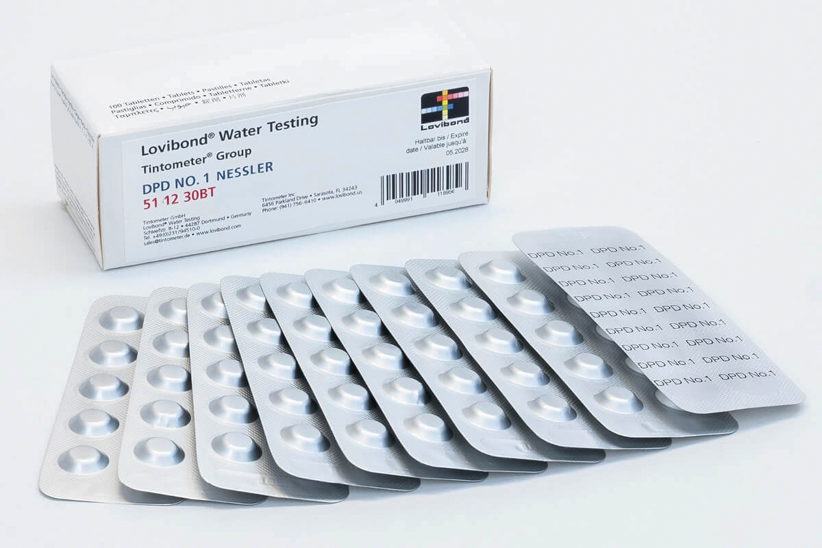 Reagenz für freies Chlor für Tabletten-Poolwasser-Tester 10 Stück DPD1