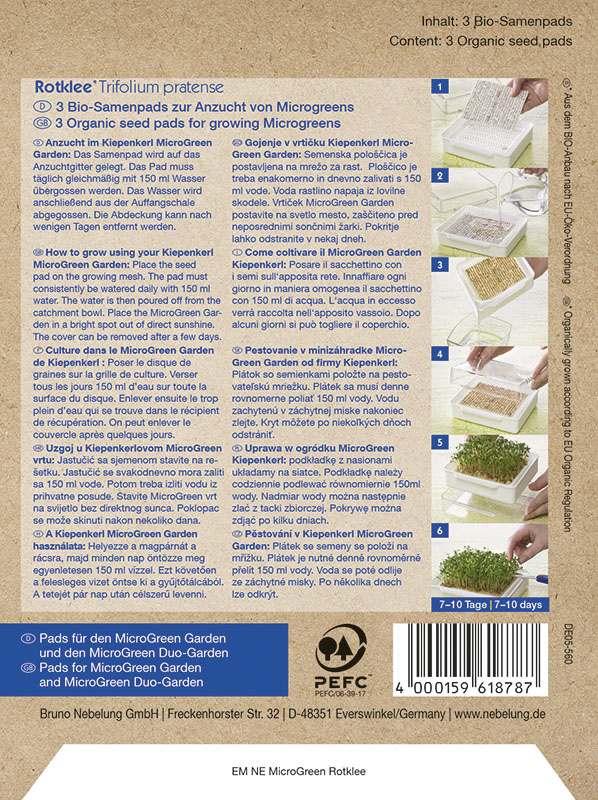 Microgreens Bio Rotklee Samen Kissen Kiepenkerl 3 Stück