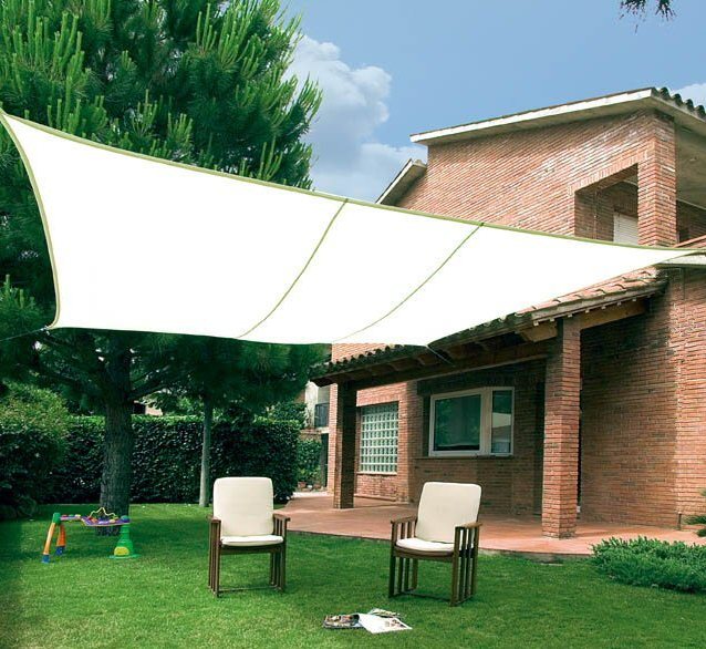 Sonnennetz-Kit Polyester beige 3,6x3,6 m
