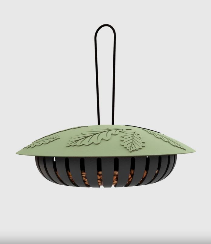 Bird feeder MILA 98% recycled, for peanuts, green/black