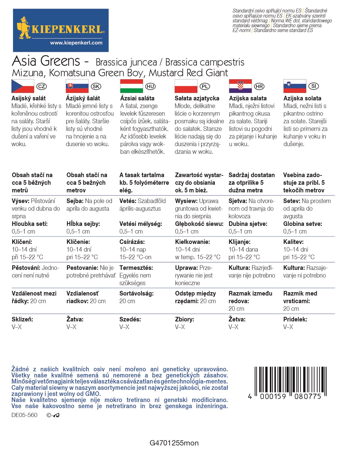 Saatband Asiatischer Kopfsalat 3x1,67 m Kiepenkerl