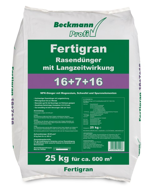 Beckmann Langzeit-Rasendünger 16-7-16 25kg