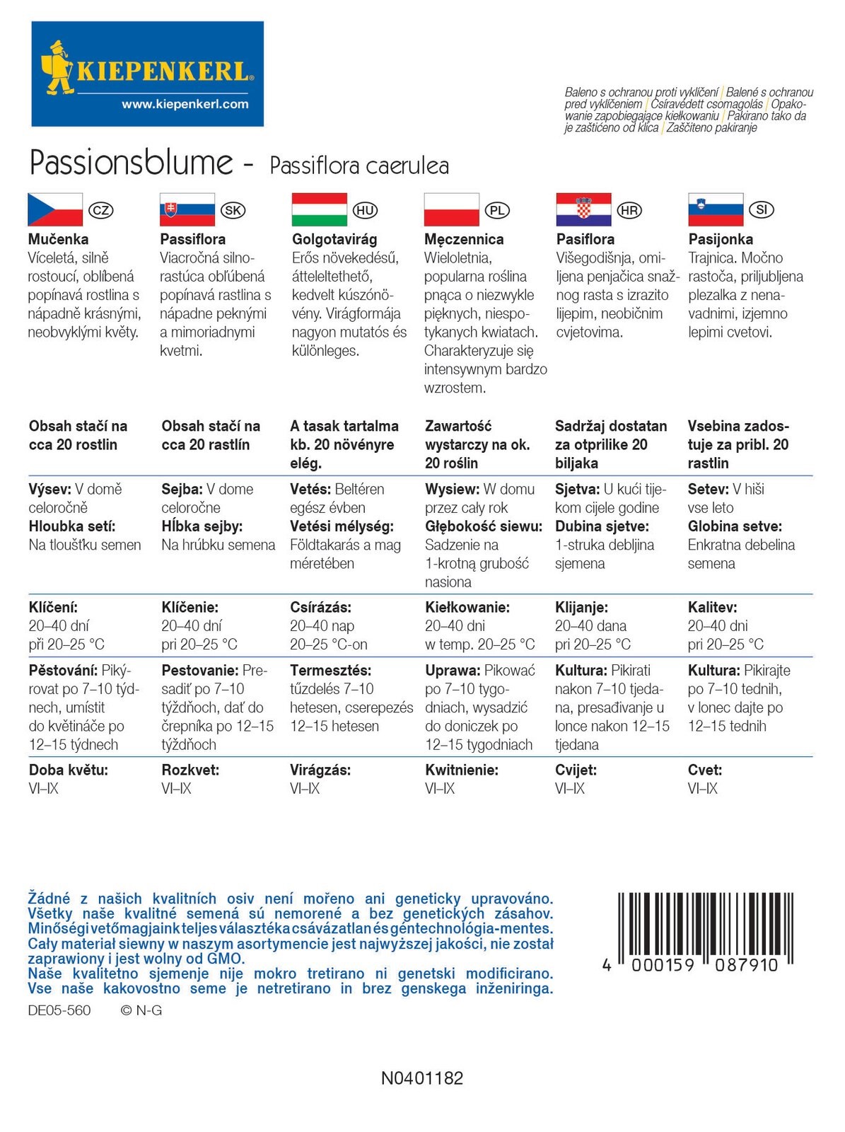 Passionsblume 20 Samen Kiepenkerl