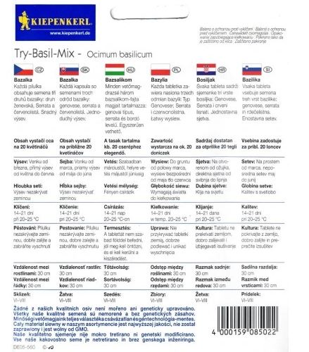 Basil (Try-Basil-Mix) drained seed mix Kiepenkerl 20 seeds
