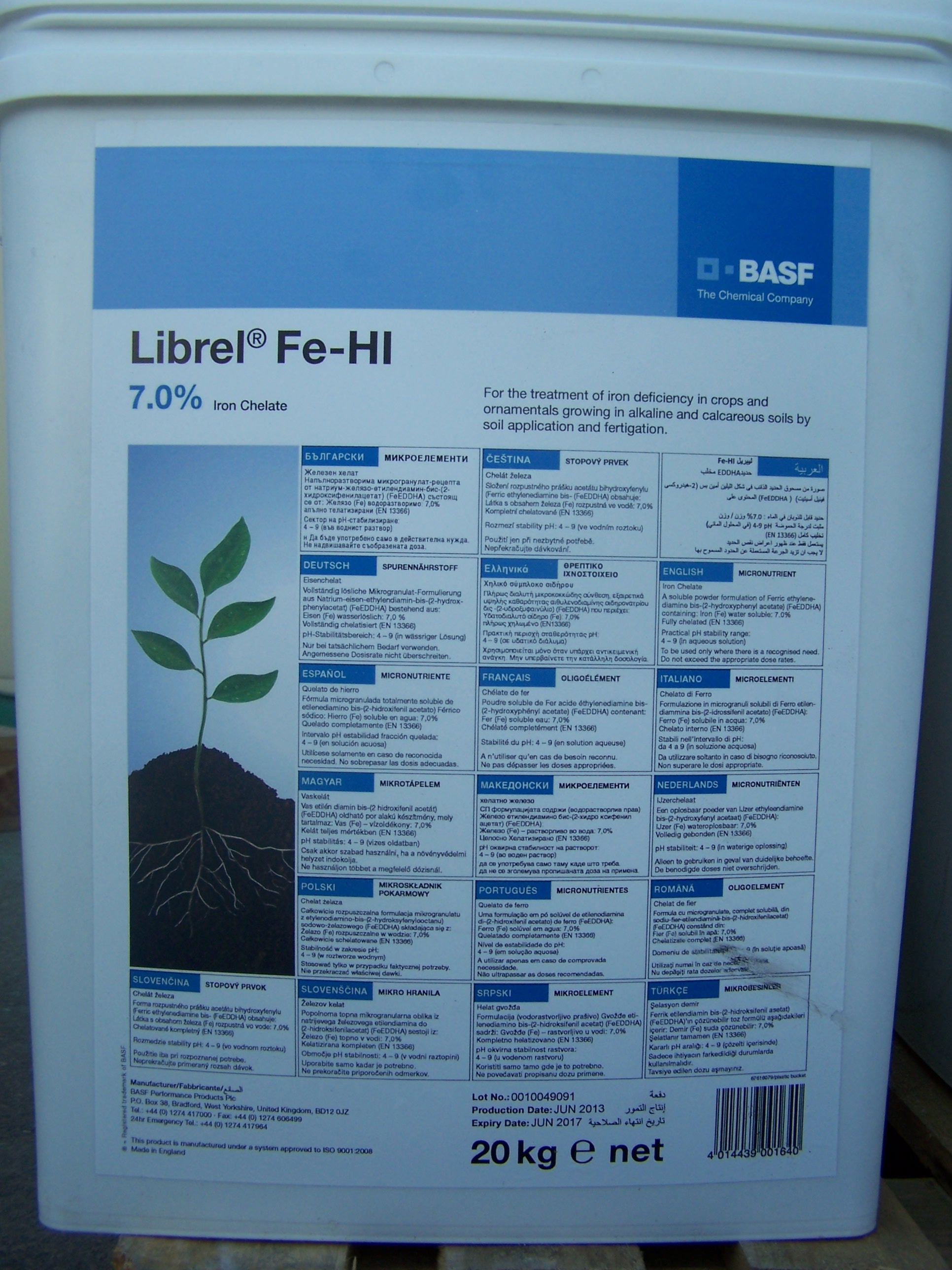 Eisenchelat Librel Fe-HI Fe-EDDHA 7% 20 kg