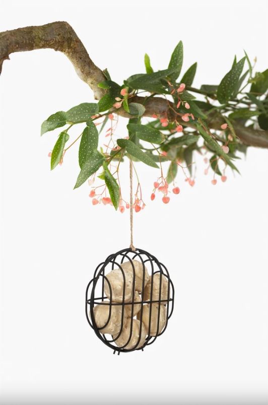 Bird feeder BOBBIE wire, black round