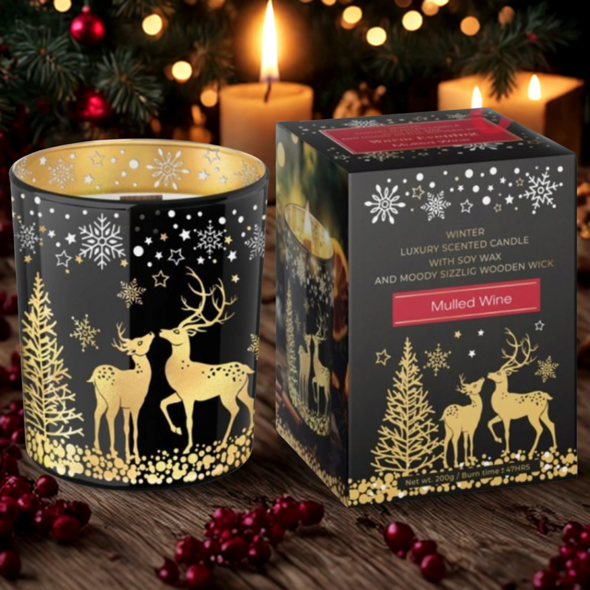 Duftkerze-Premium, Sojawachs Warm Evening Muled Wine 200 g