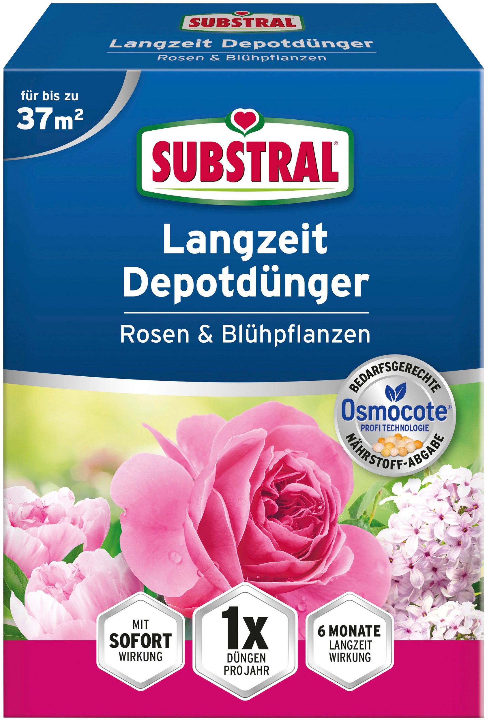 Substral Osmocote Langzeitdünger für Rosen und blühende Pflanzen 1,5kg