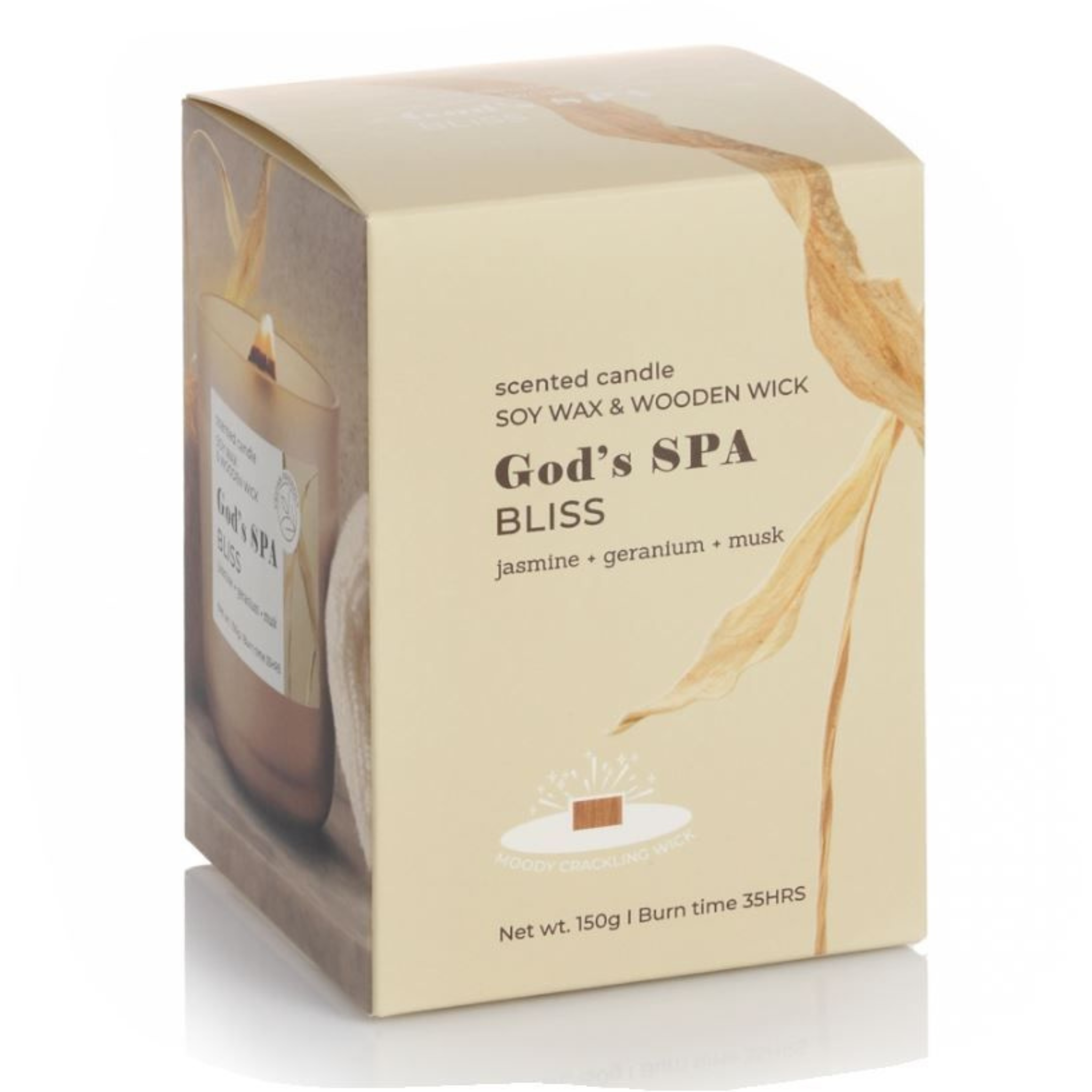 Duftglas Premium, Sojawachs God's SPA Bliss 150 g