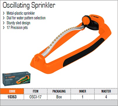 Quadratischer Sprinkler Truper (OSCI-17)+ Schnellkupplung mit Schraube (CLICK-M)