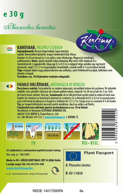 Gelbe Hülsenbohnen Venice's Wonder 30g